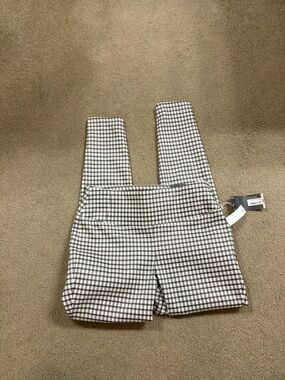 Worthington Brown and White Gingham Skinny Pants